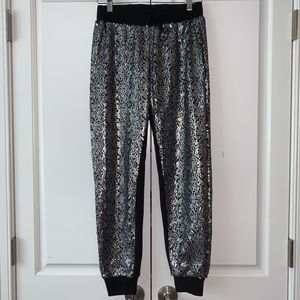 Sliver Sequin Jogger Pants